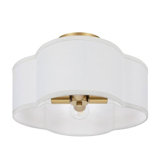Semi Flush Mount Ceiling Light White Gold - Picture 1 of 9